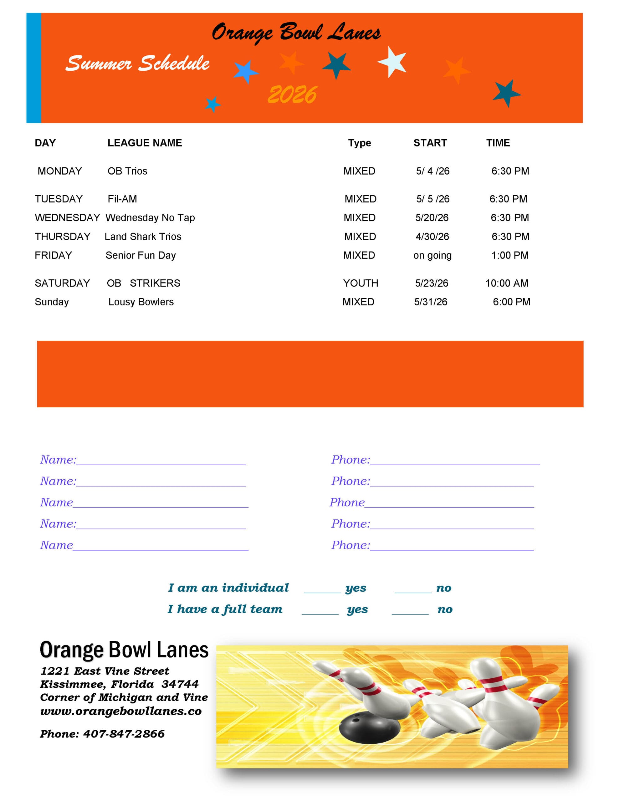 Summer 2026 obl fst stb